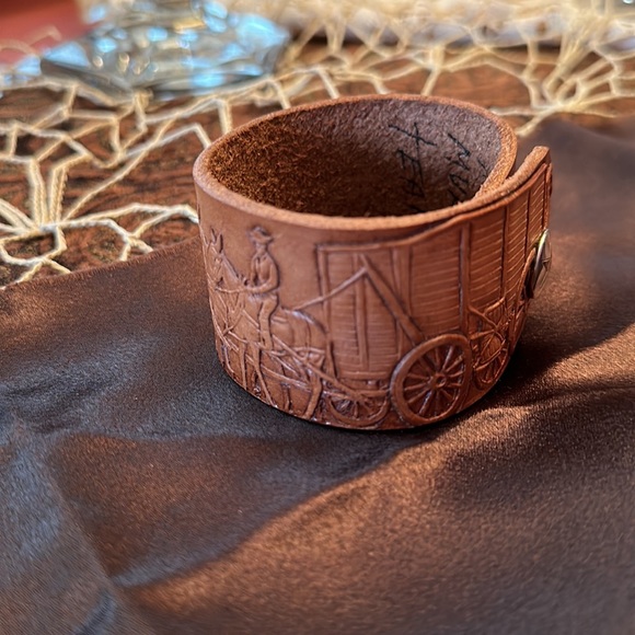 Stamped, genuine leather cuff. - Picture 8 of 10